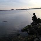 Playing a fish in the Rutland evening