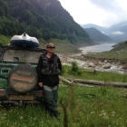 The Jimny and Alex - we almost got it stuck here!