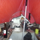 Sheltering from a rainstorm