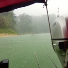 I very nearly got caught out in a rainstorm without the tarp in place. Luckily I saw it zooming down the lake just in time!