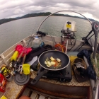 Man Cooking - beans and potatoes with a twist of chillies and lemongrass
