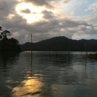 Evening light in deepest part of the lake (100m)