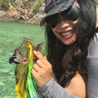 Ashly picks up this colourful fish!