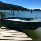 The condom boat is on the water. With all the effort launching the boat, the outboard is not working! We ROW the boat from the jetty to the resort (around 6km). This is all part of the cunning plan.