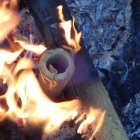 Another way to boil water! Bamboo water...:)