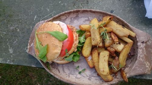 pike burger and fries